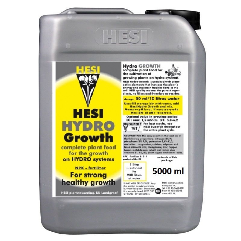 HESI Hydro Growth Fertilizzante/Concime crescita per colture idroponiche (5L